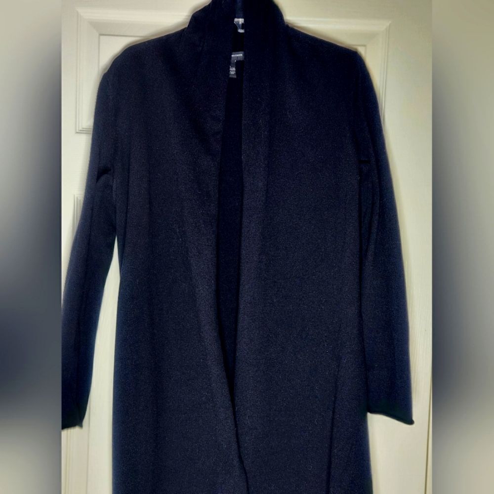 INC International Concepts PL Black CASHMEREBlendLngslvKnit Women OpenedCardigan - Picture 4 of 8